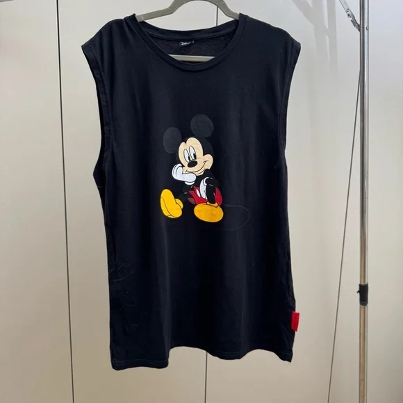 Disney Mickey Mouse Black Adult Sleeveless Top - Picture 1 of 8